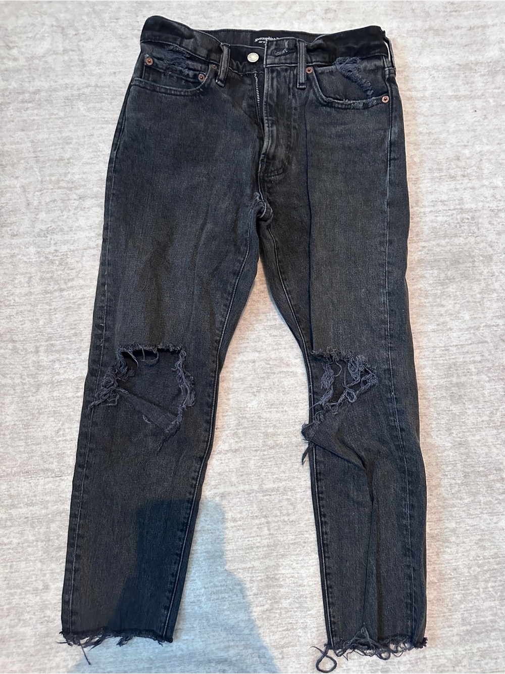 Abercrombie & Fitch Black Slim Distressed Men's Jeans